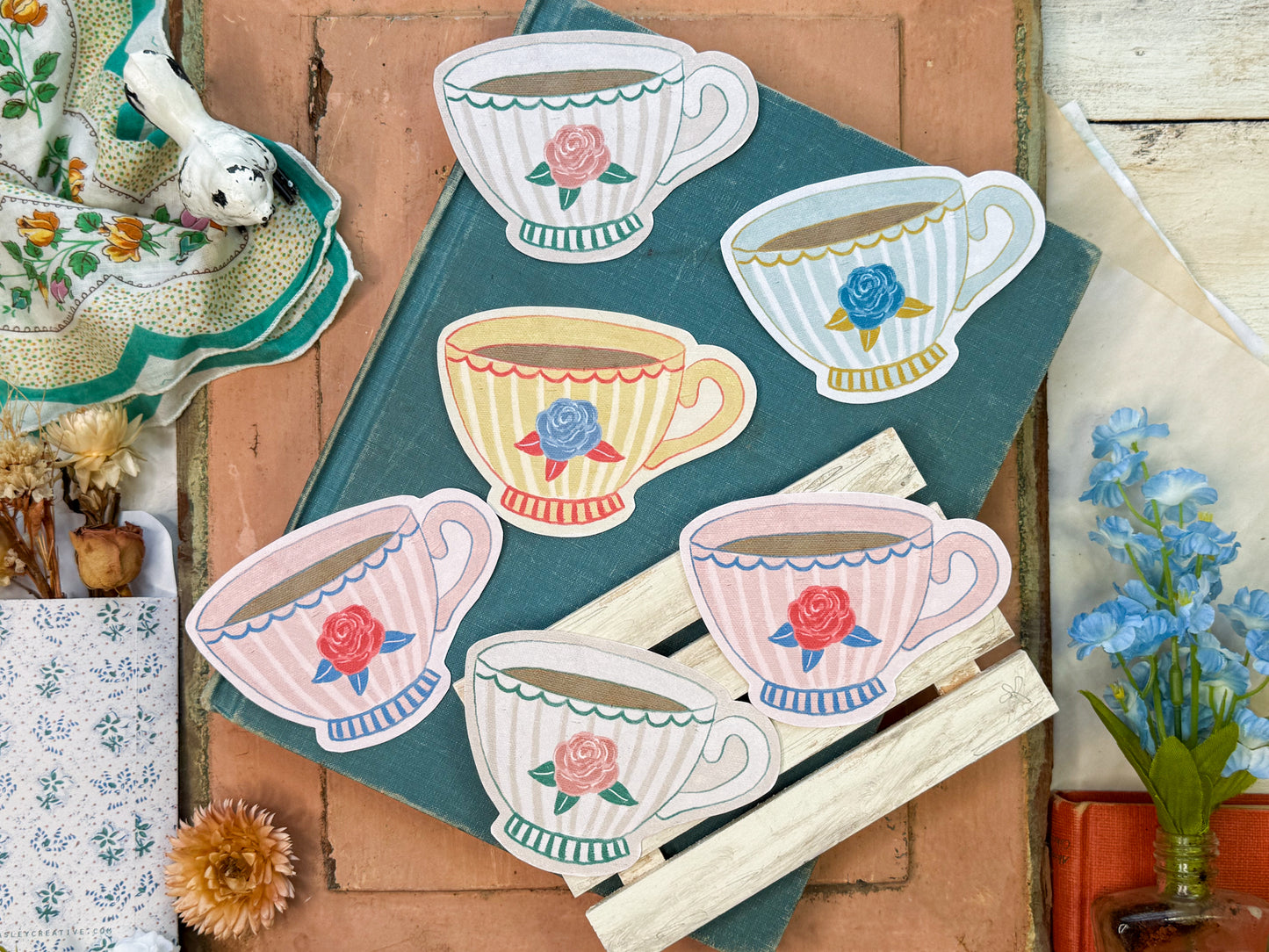 Teacup Cutouts Digital Download