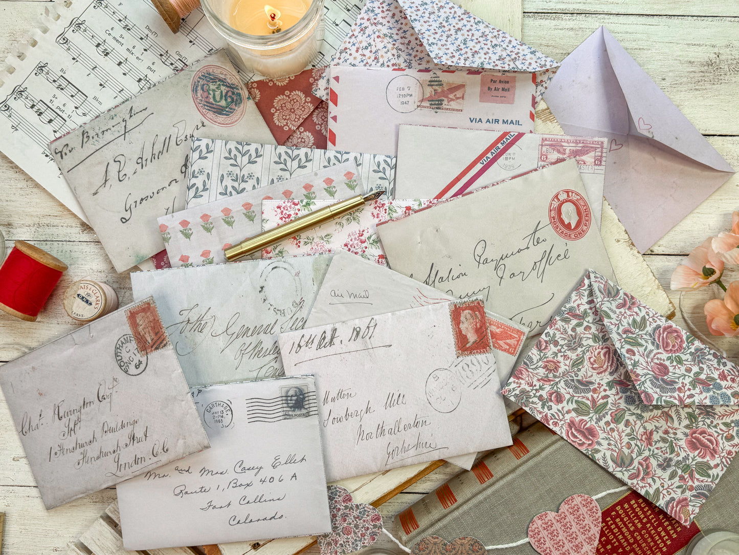 Vintage Envelope and Stationery Paper Digital Download