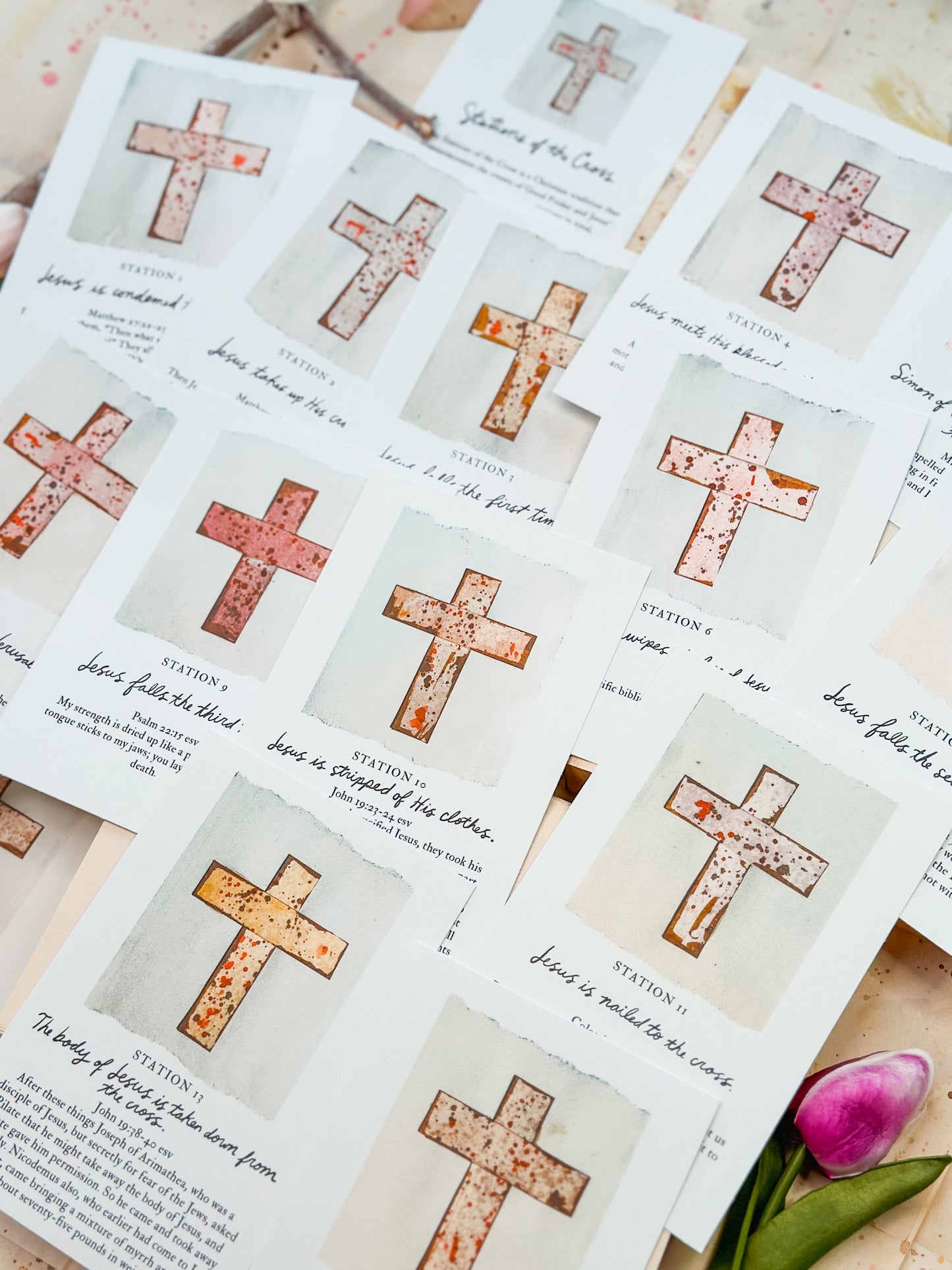 Stations of the Cross Cards Digital Downloads