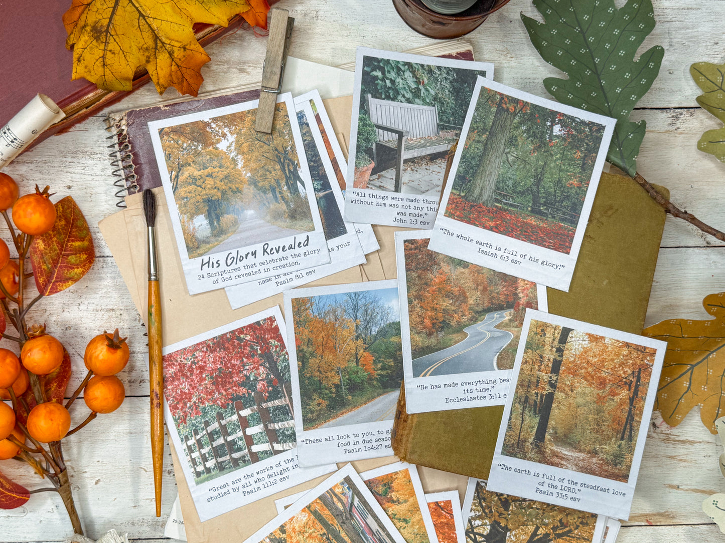 His Glory Revealed Polaroid Scripture Cards Digital Download