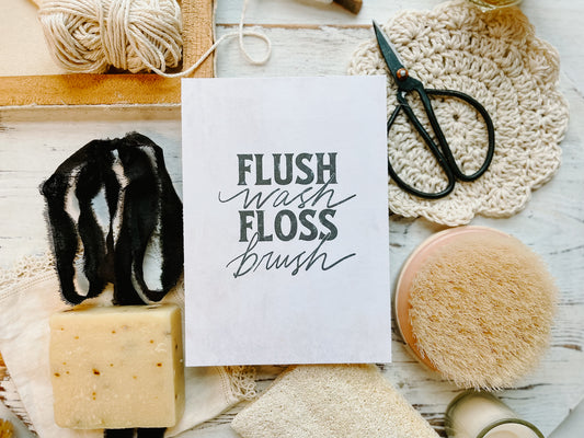 Flush, Wash, Floss, Brush