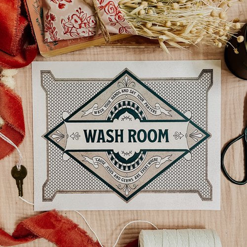 Wash Room Sign