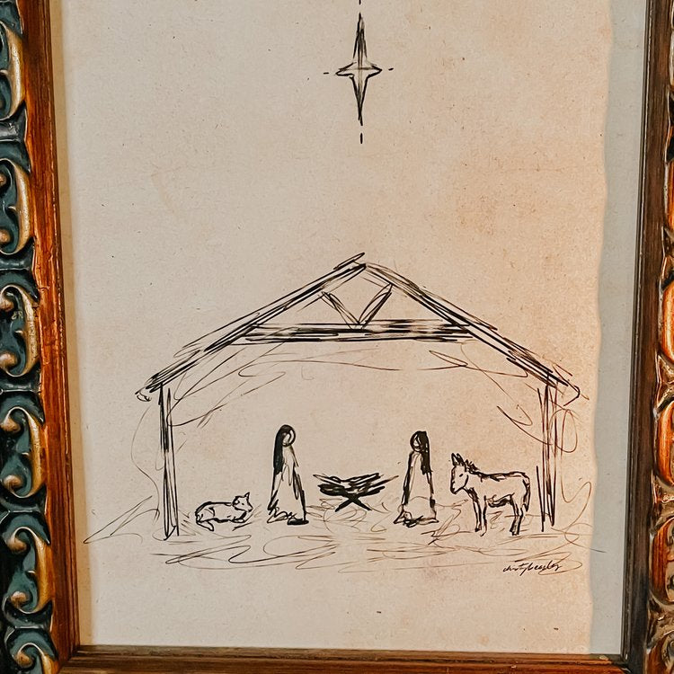 Sketch Nativity Print