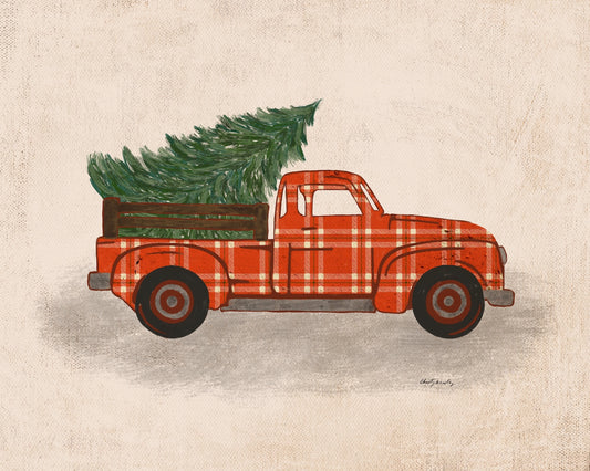 Merry Christmas Vintage Truck Print