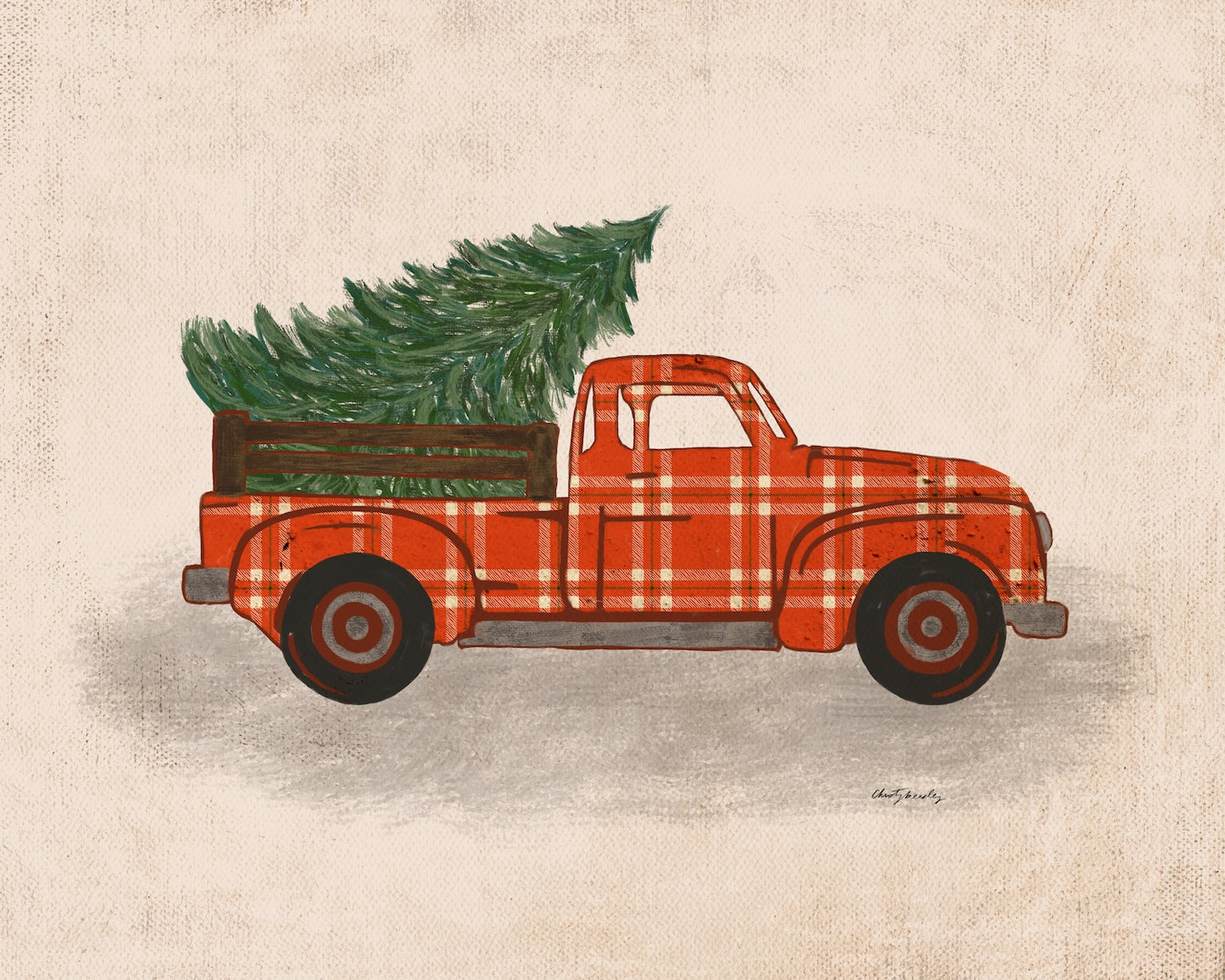 Merry Christmas Vintage Truck Print