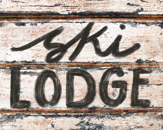 Ski Lodge Sign Print