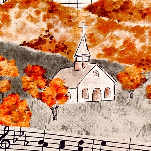 Autumn Country Church Print