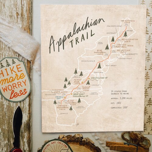 Appalachian Trail Map Print