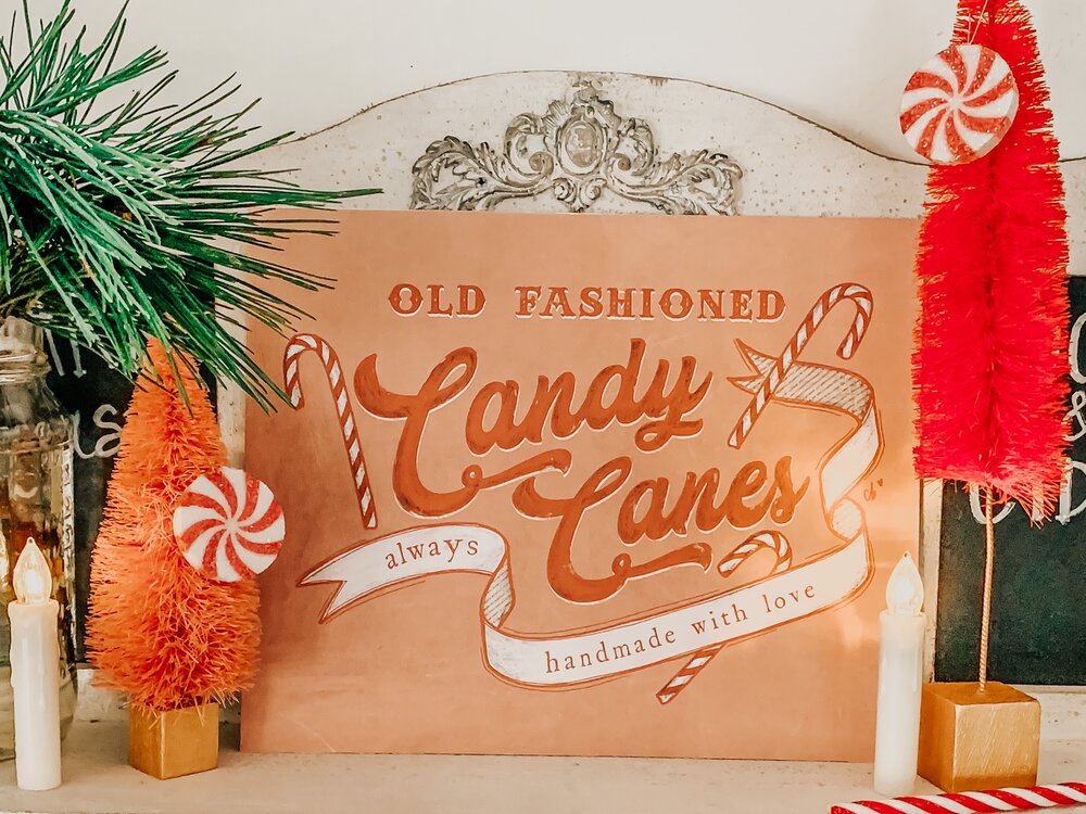 Candy Canes Sign Print