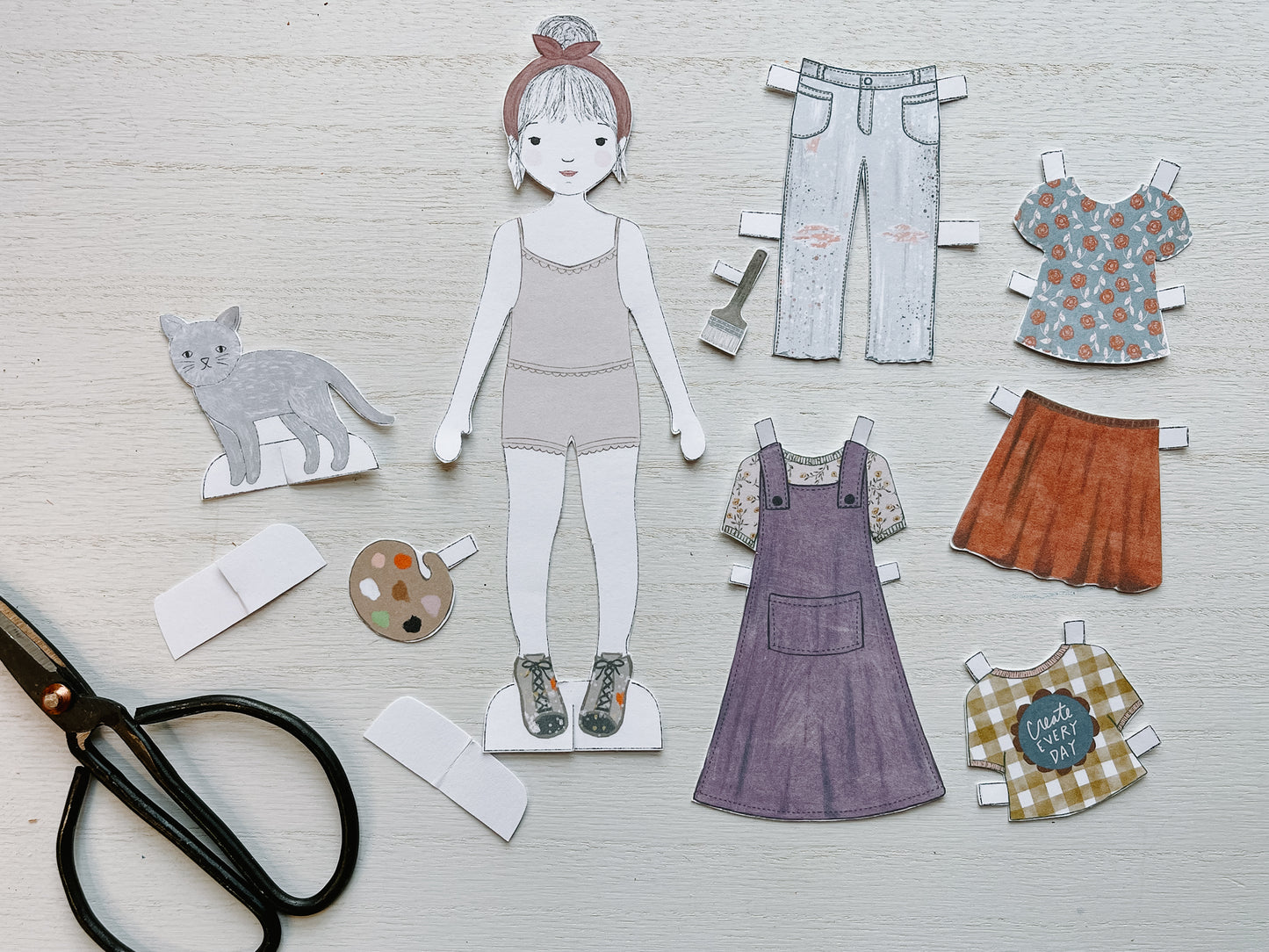 Paper Dolls Digital Download - Set of Rosie, Mia, and Jack