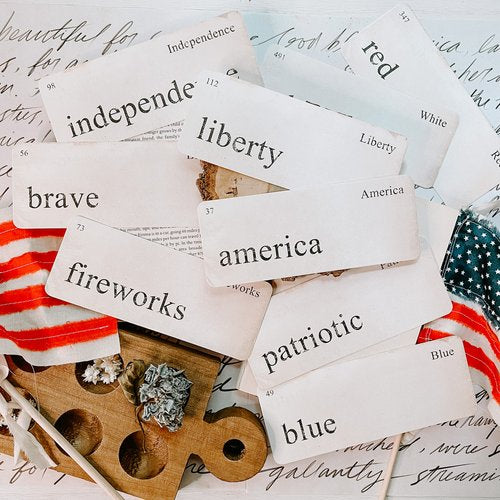 Vintage Patriotic Flashcards Digital Download