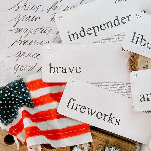 Vintage Patriotic Flashcards Digital Download