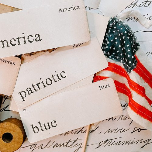 Vintage Patriotic Flashcards Digital Download