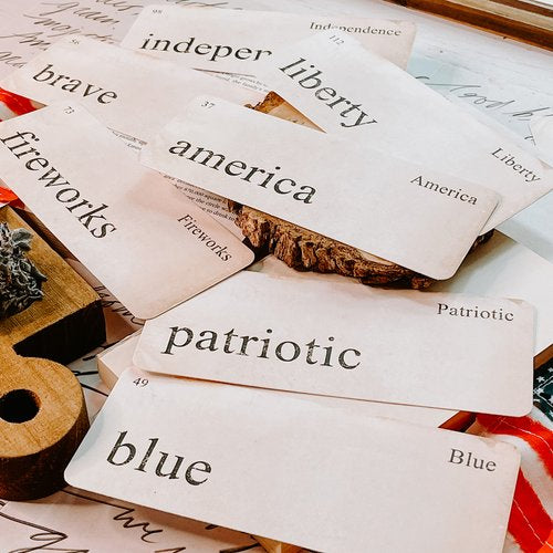 Vintage Patriotic Flashcards Digital Download