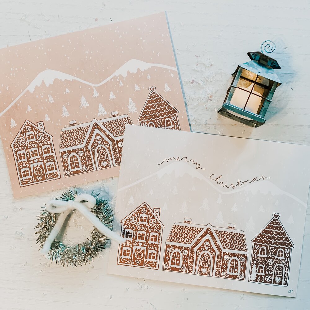 Gingerbread Village Print