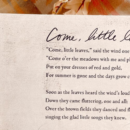 Come, Little Leaves Print