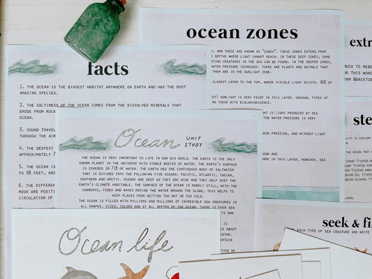 Ocean Unit Study Digital Download